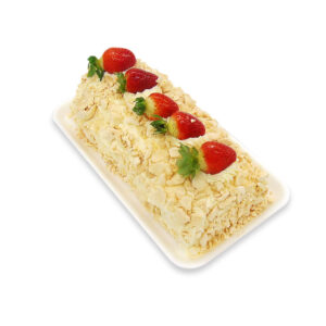 Rocambole de Creme de leite condensado e Morango